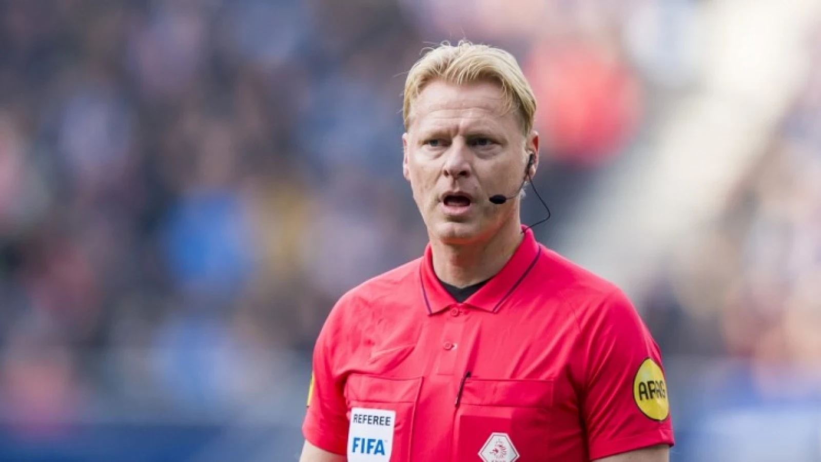 Kevin Blom scheidsrechter tijdens Feyenoord - FC Groningen