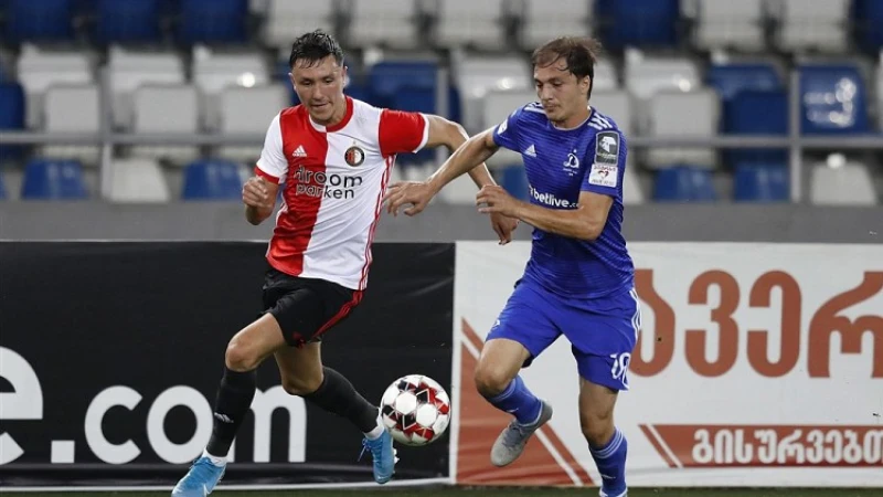 Feyenoord plaatst zich ondanks gelijkspel tegen Dinamo Tbilisi voor vierde voorronde Europa League