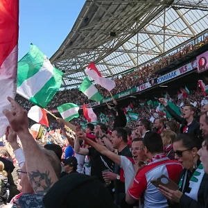 Interactiemoment voor supporters voorafgaand aan laatste training voor wedstrijd tegen Ajax